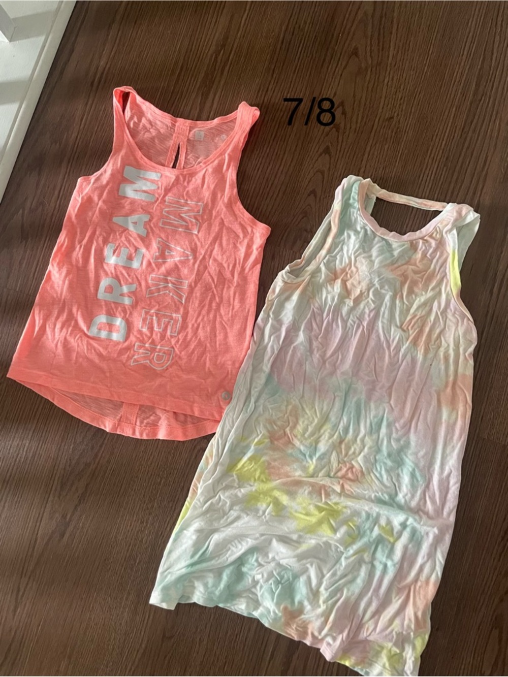 Girls' Coral 'Dream Maker' Sleeveless Tank Top & Pastel Tie-Dye Tank Set
